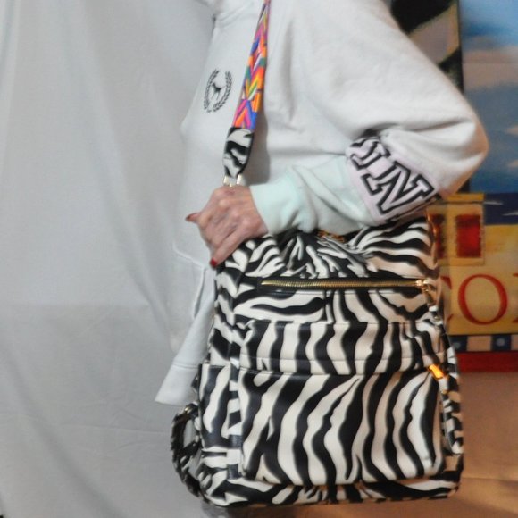 Handbags - Zebra Pattern Backpack that can easily transition from day to night use - New
